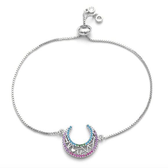 I Love You Thin Silver Bracelet - Picture 1 of 5